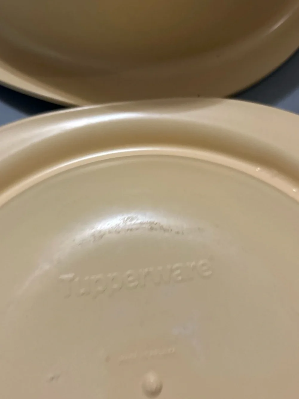 Tupperware very gently